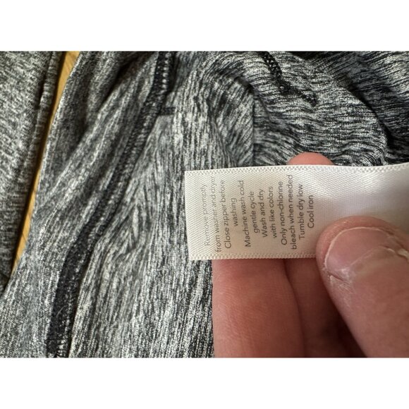 Athleta Jacket Women Medium Gray Black Heather Hoodie Full Zip Running Athletic - Picture 9 of 11